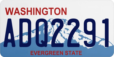 WA license plate ADQ2291