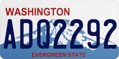 WA license plate ADQ2292