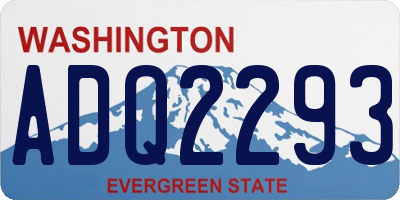 WA license plate ADQ2293
