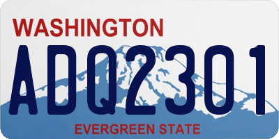 WA license plate ADQ2301