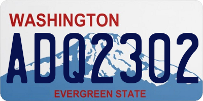 WA license plate ADQ2302