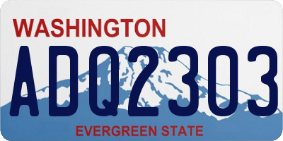 WA license plate ADQ2303