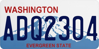 WA license plate ADQ2304