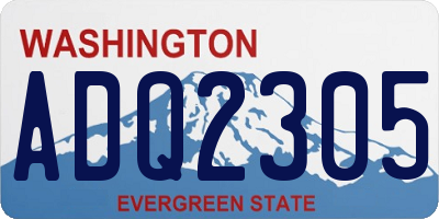 WA license plate ADQ2305