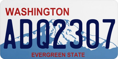 WA license plate ADQ2307