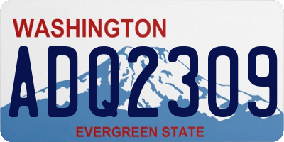 WA license plate ADQ2309