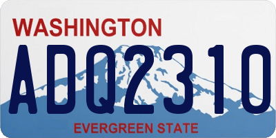 WA license plate ADQ2310