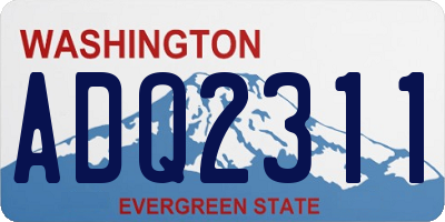 WA license plate ADQ2311