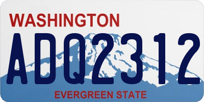 WA license plate ADQ2312