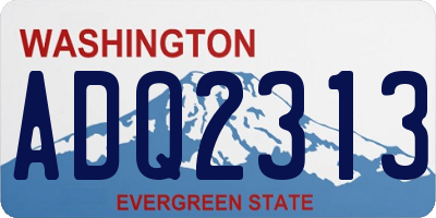 WA license plate ADQ2313