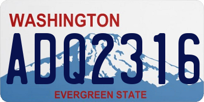 WA license plate ADQ2316