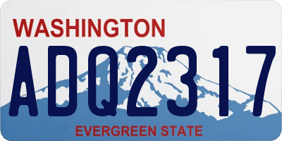 WA license plate ADQ2317