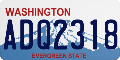 WA license plate ADQ2318