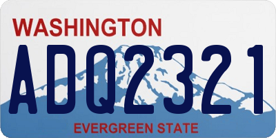 WA license plate ADQ2321