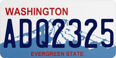 WA license plate ADQ2325