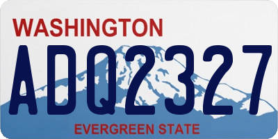 WA license plate ADQ2327