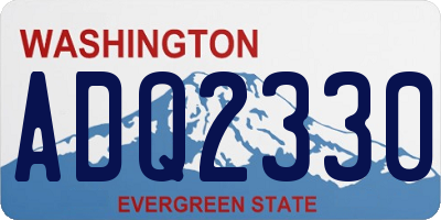 WA license plate ADQ2330