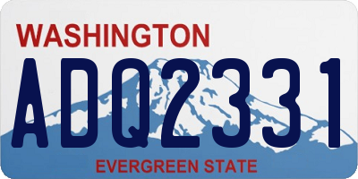 WA license plate ADQ2331