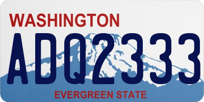 WA license plate ADQ2333