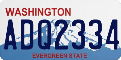 WA license plate ADQ2334