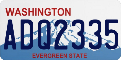 WA license plate ADQ2335