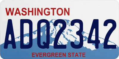 WA license plate ADQ2342