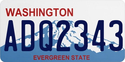 WA license plate ADQ2343