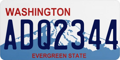 WA license plate ADQ2344