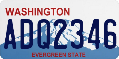 WA license plate ADQ2346