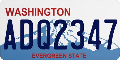 WA license plate ADQ2347
