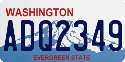 WA license plate ADQ2349