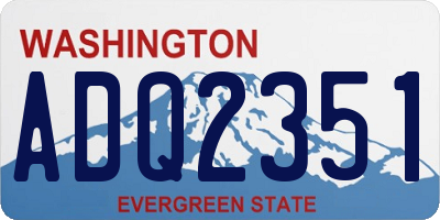 WA license plate ADQ2351