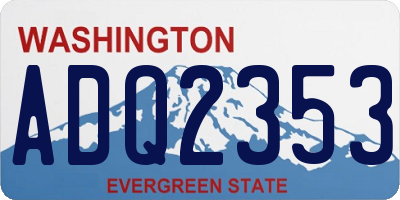 WA license plate ADQ2353