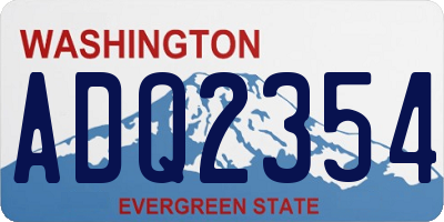 WA license plate ADQ2354