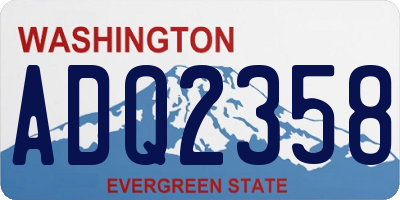 WA license plate ADQ2358
