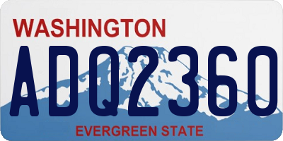 WA license plate ADQ2360