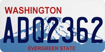 WA license plate ADQ2362