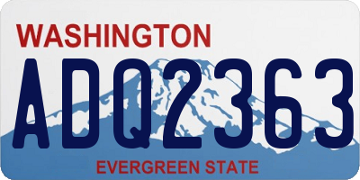 WA license plate ADQ2363