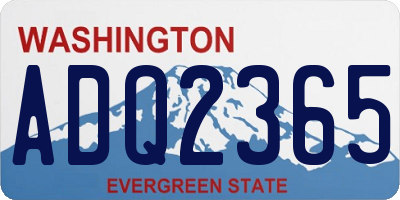 WA license plate ADQ2365