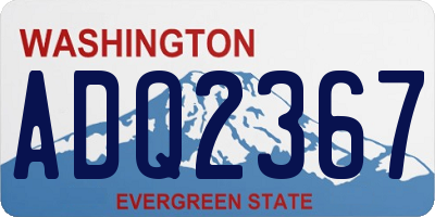 WA license plate ADQ2367