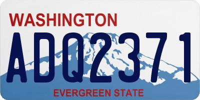 WA license plate ADQ2371