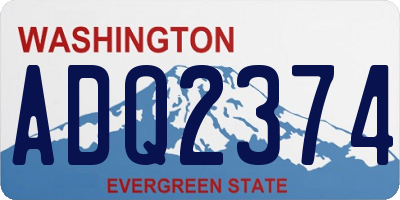 WA license plate ADQ2374
