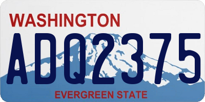 WA license plate ADQ2375