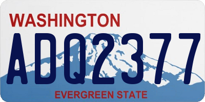 WA license plate ADQ2377