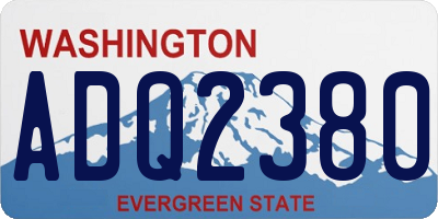 WA license plate ADQ2380