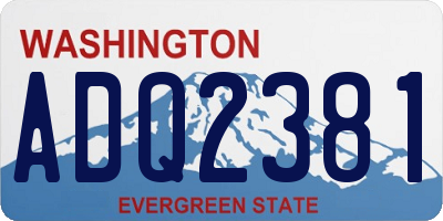 WA license plate ADQ2381