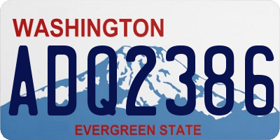 WA license plate ADQ2386