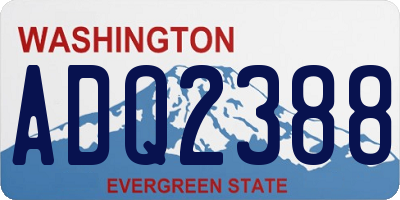 WA license plate ADQ2388