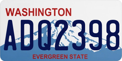 WA license plate ADQ2398