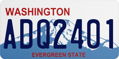 WA license plate ADQ2401